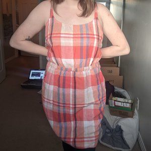 5/$25 Sundress with Pockets Orange Plaid